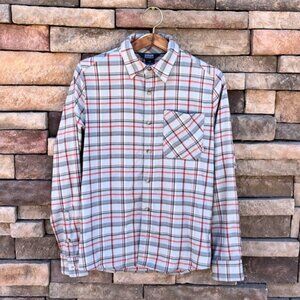 OR Outdoor Research Kulshan Flannel Shirt | Size S | Gray/Orange Plaid | Hiking